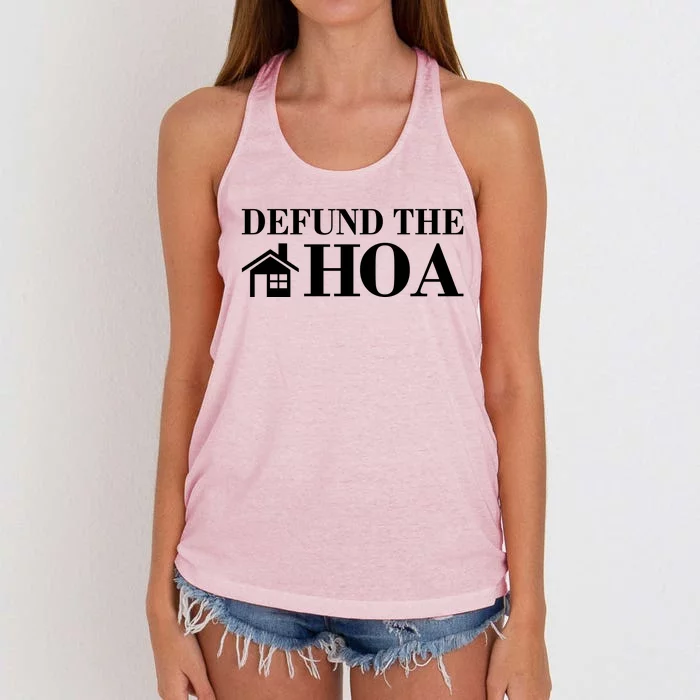 Defund The Hoa Anti Homeowner Association Women's Knotted Racerback Tank