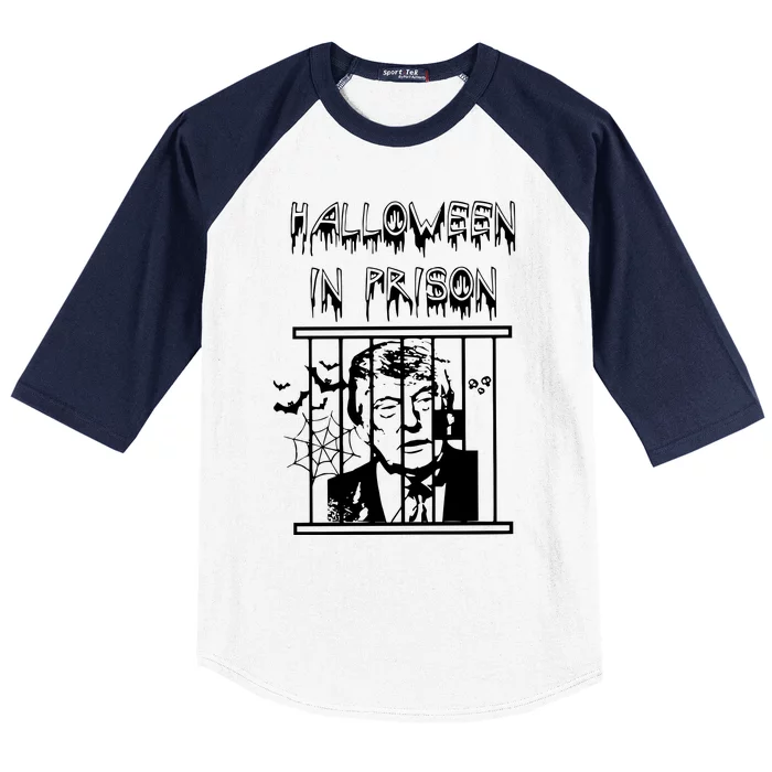 Donald Trump Halloween In Prison Baseball Sleeve Shirt