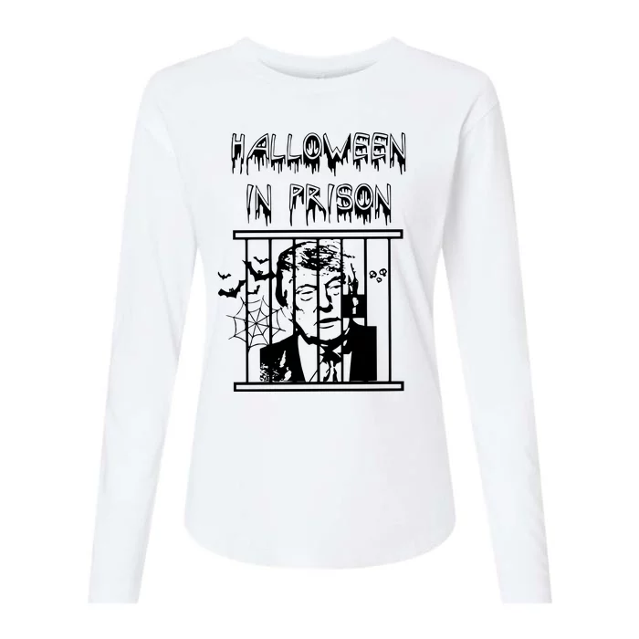 Donald Trump Halloween In Prison Womens Cotton Relaxed Long Sleeve T-Shirt