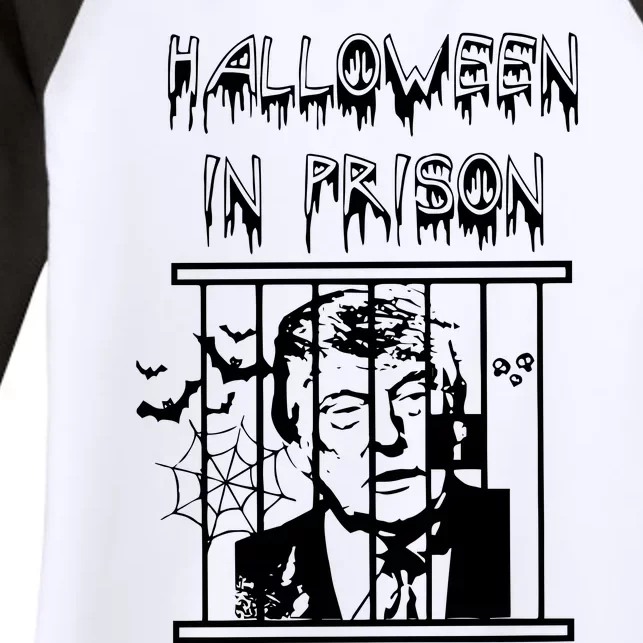 Donald Trump Halloween In Prison Women's Tri-Blend 3/4-Sleeve Raglan Shirt