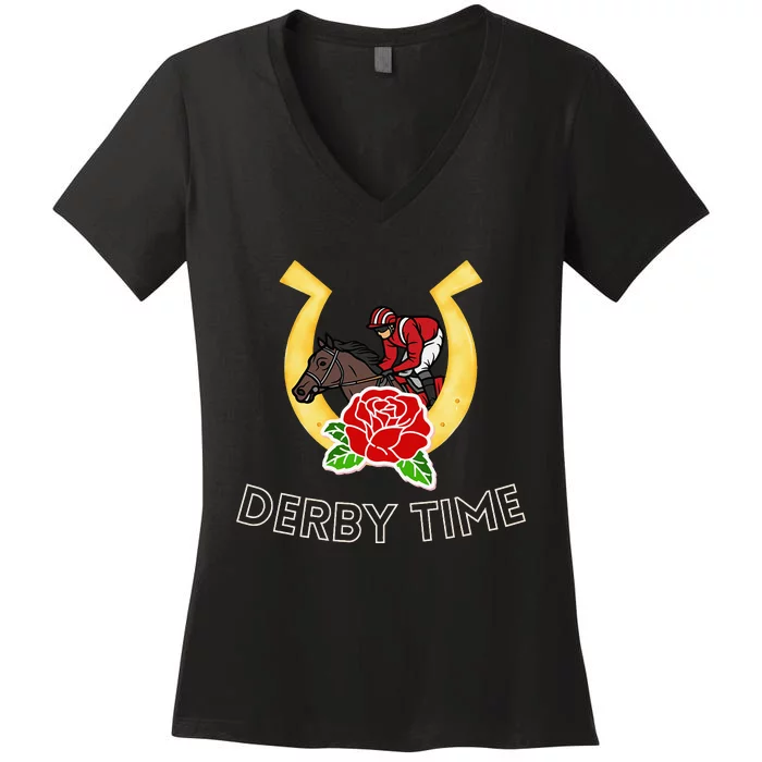 Derby Time Horse Racing 150th Derby Day 2024 Women's V-Neck T-Shirt