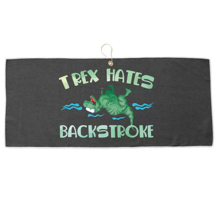 Dinosaur Trex Hates Backstroke Large Microfiber Waffle Golf Towel