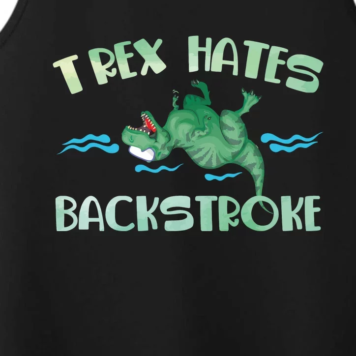 Dinosaur Trex Hates Backstroke Performance Tank