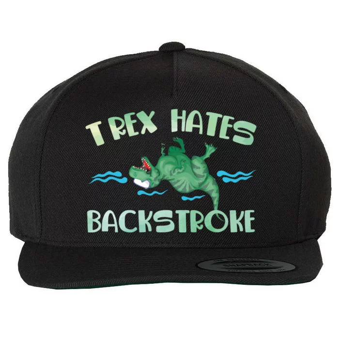 Dinosaur Trex Hates Backstroke Wool Snapback Cap