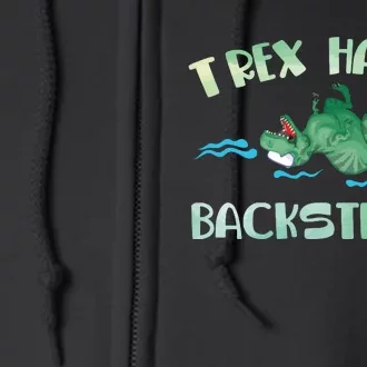 Dinosaur Trex Hates Backstroke Full Zip Hoodie