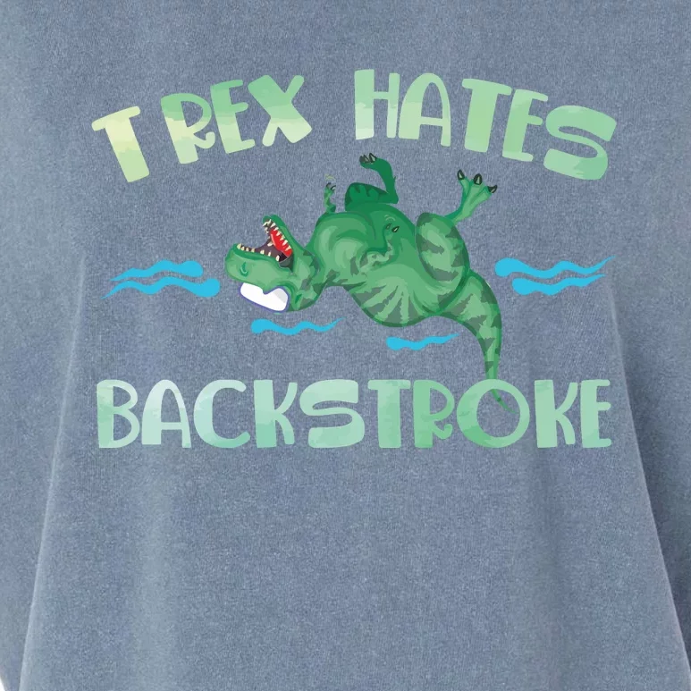 Dinosaur Trex Hates Backstroke Garment-Dyed Women's Muscle Tee