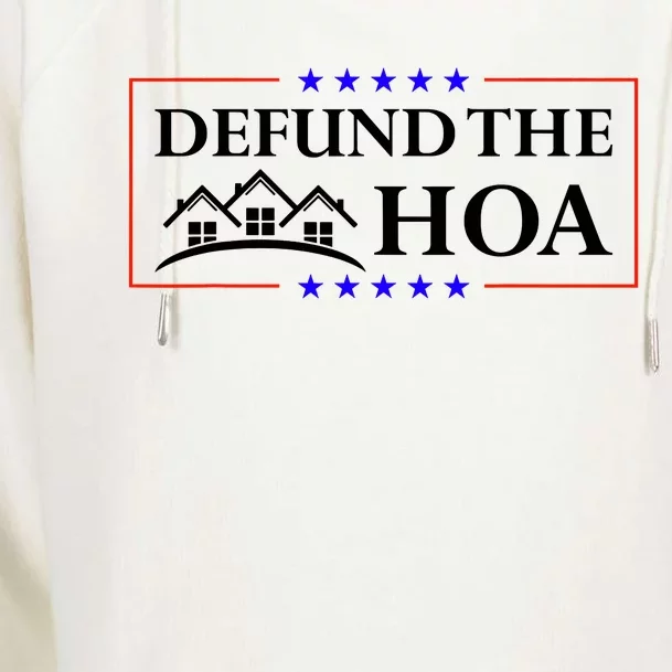 DEFUND THE HOA Homeowners Association Womens Funnel Neck Pullover Hood