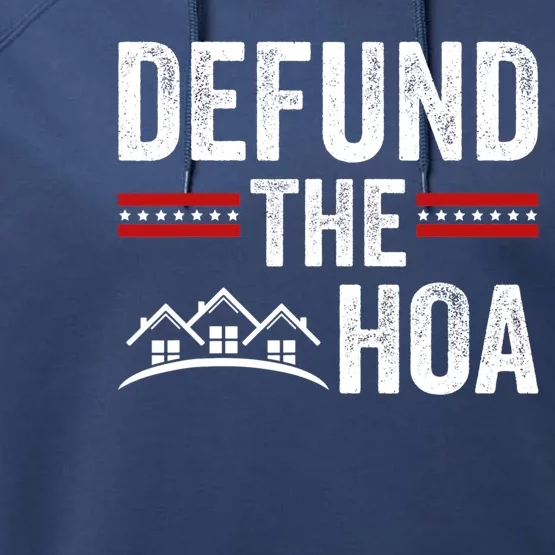 DEFUND THE HOA Homeowners Association Performance Fleece Hoodie