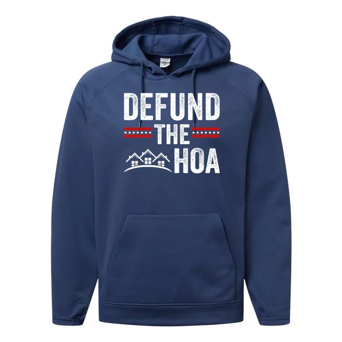 DEFUND THE HOA Homeowners Association Performance Fleece Hoodie