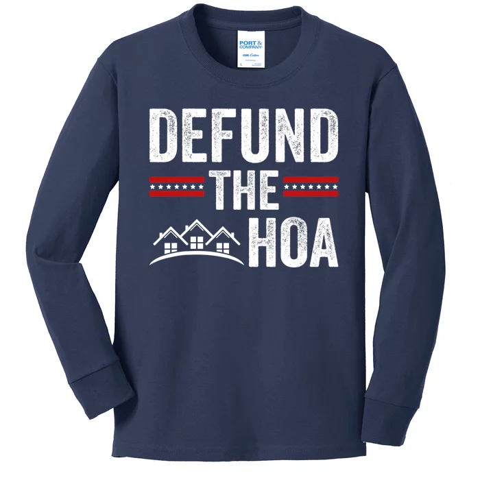 DEFUND THE HOA Homeowners Association Kids Long Sleeve Shirt