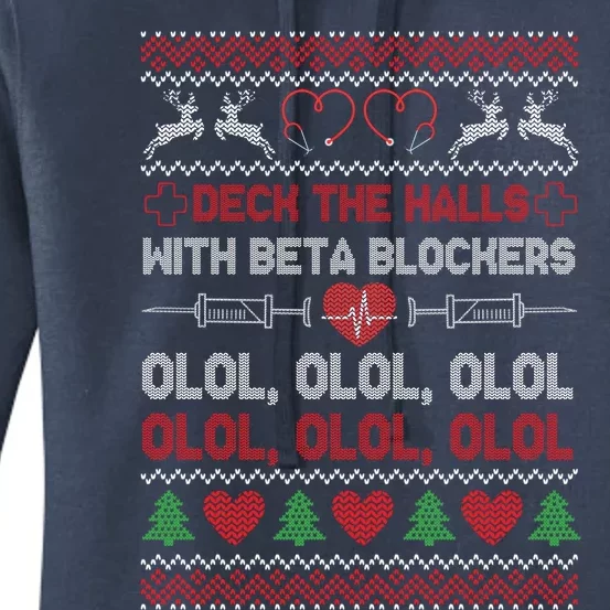 Deck The Halls With Beta Blockers Women's Pullover Hoodie