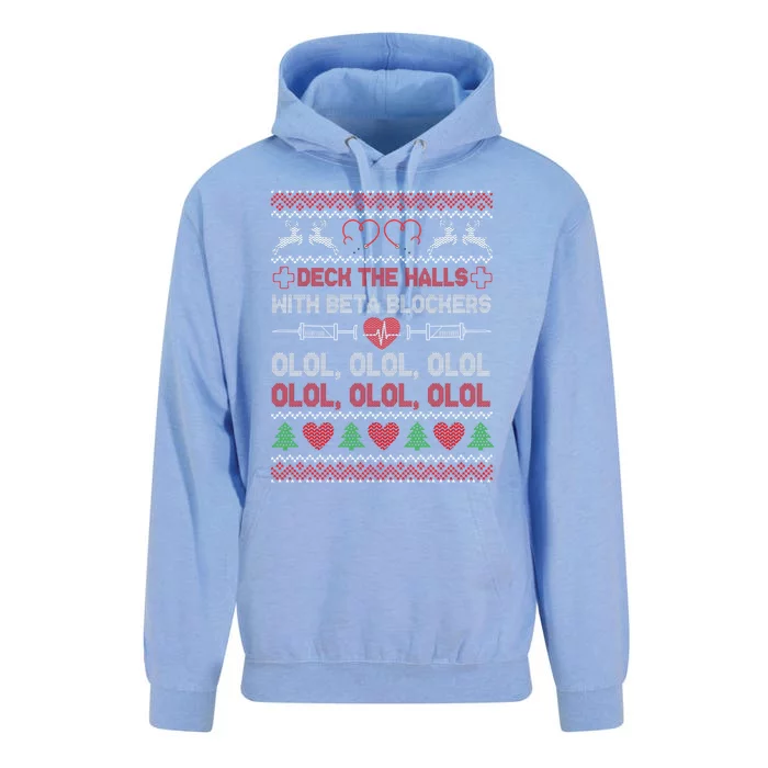 Deck The Halls With Beta Blockers Unisex Surf Hoodie