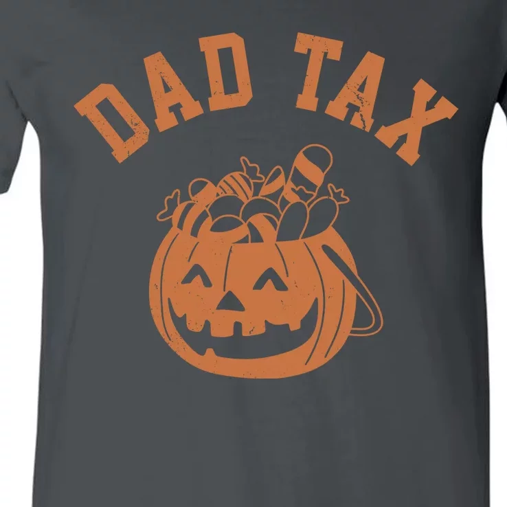 Dad Tax Halloween Trick Or Treat Funny V-Neck T-Shirt