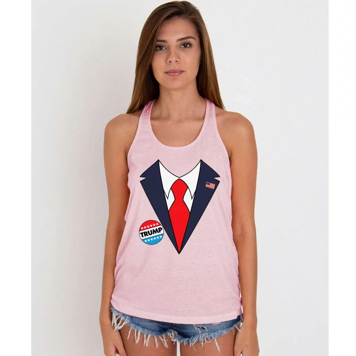 Donald Trump Halloween Costume Funny Trump Win Women's Knotted Racerback Tank