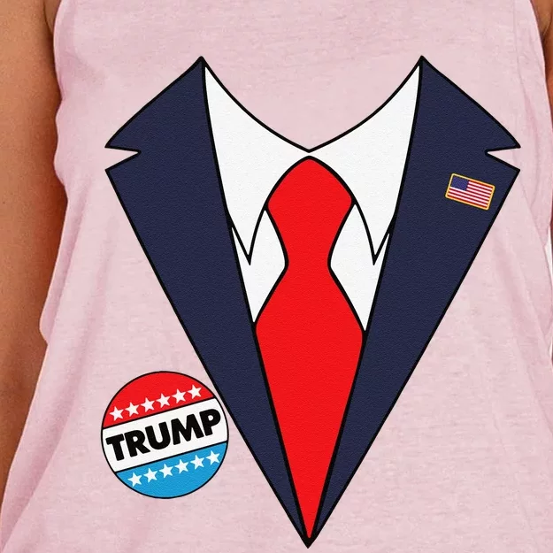 Donald Trump Halloween Costume Funny Trump Win Women's Knotted Racerback Tank