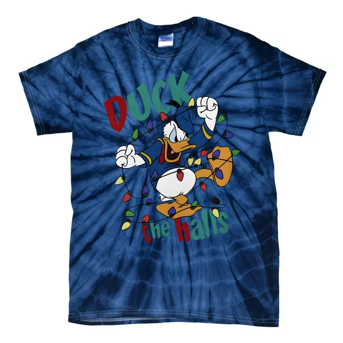 Duck The Halls Christmas Lights Tie-Dye T-Shirt