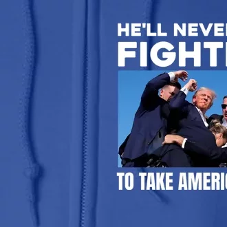 Donald Trump HeLl Never Stop Fighting To Take America Back Gift Full Zip Hoodie