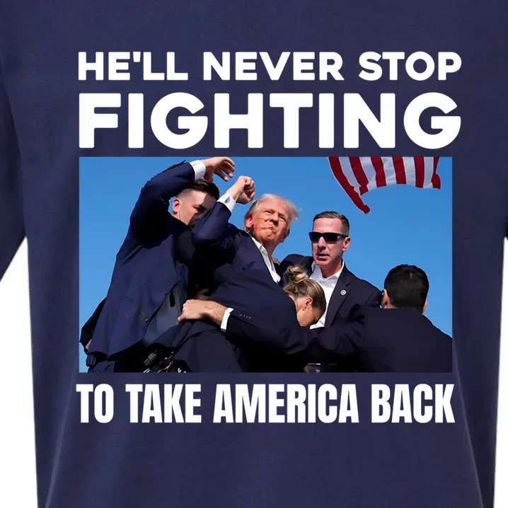 Donald Trump HeLl Never Stop Fighting To Take America Back Gift Sueded Cloud Jersey T-Shirt