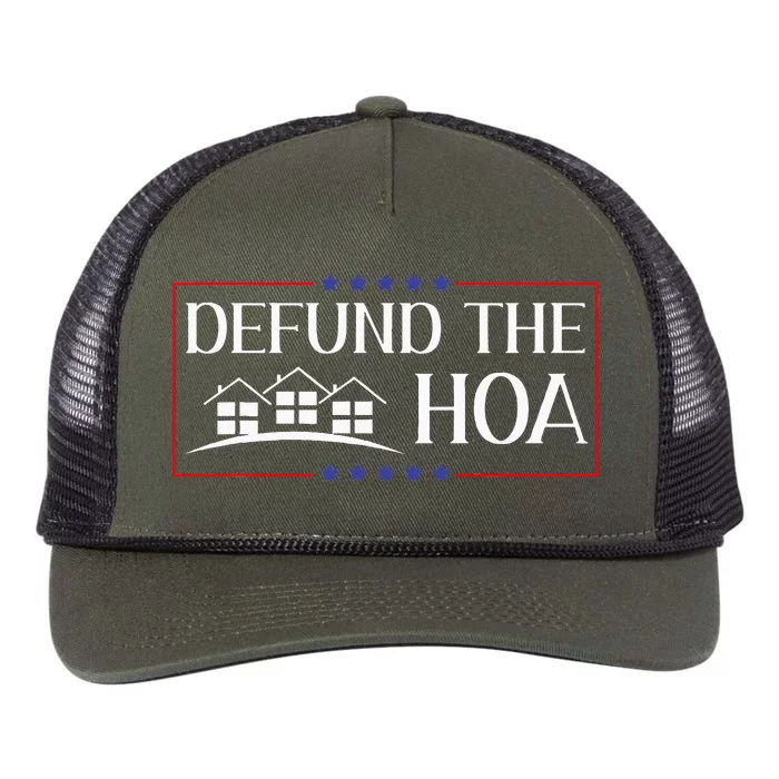 Defund The Hoa Homeowners Association Social Justice Retro Rope Trucker Hat Cap