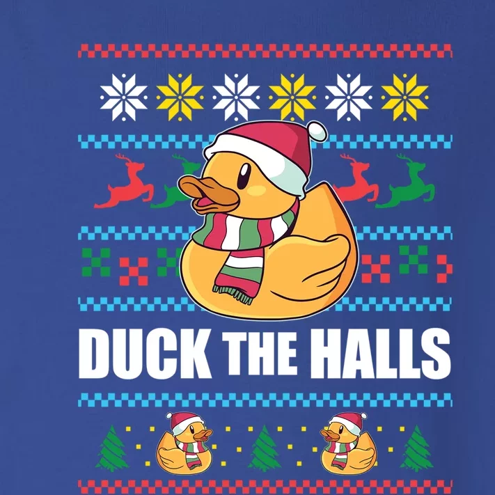 Duck The Halls Funny Ugly Christmas Sweater Meme Gift Cute Gift Toddler Long Sleeve Shirt