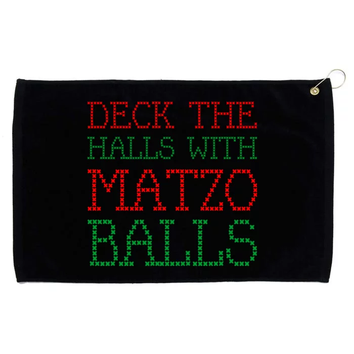 Deck The Halls With Matzo Balls Grommeted Golf Towel