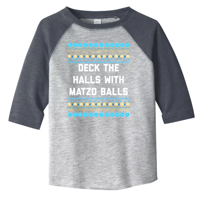 Deck The Halls With Matzo Balls Funny Jewish Toddler Fine Jersey T-Shirt