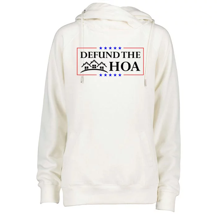 DEFUND THE HOA Homeowners Association Womens Funnel Neck Pullover Hood