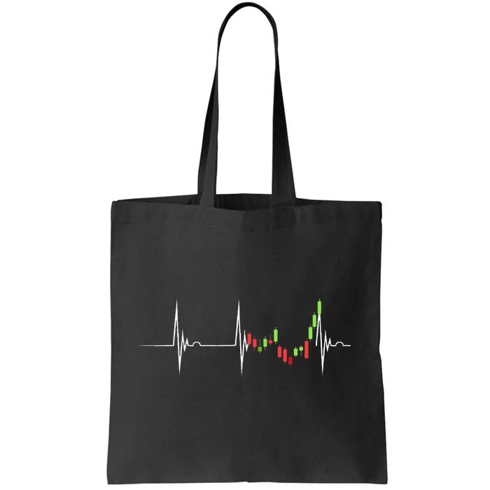 Day Trading Heartbeat EKG Pulse Stock Market Trader Tote Bag