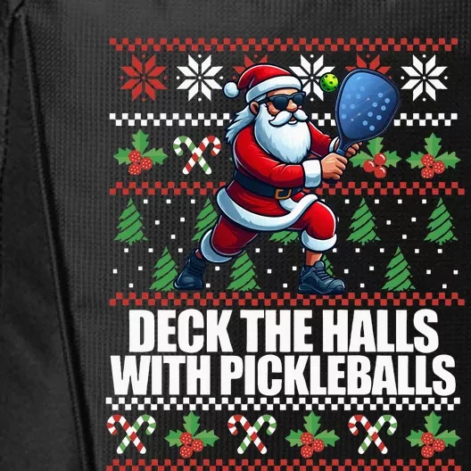 DECK THE HALLS PICKLE BALLS Ugly Christmas Pickleball Memes City Backpack