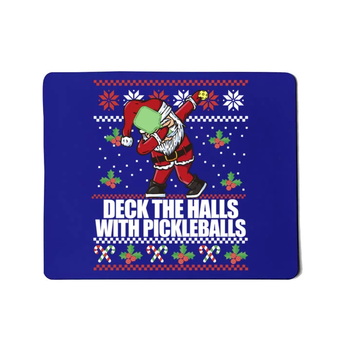 Deck The Halls Pickle Balls Ugly Christmas Pickleball Memes Gift Mousepad