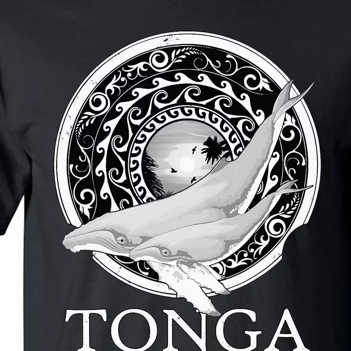 Dive Tonga Humpback Whales Polynesian Design Tonga Roots Tall T-Shirt