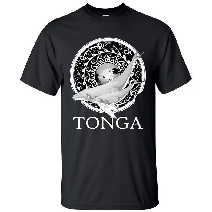 Dive Tonga Humpback Whales Polynesian Design Tonga Roots Tall T-Shirt