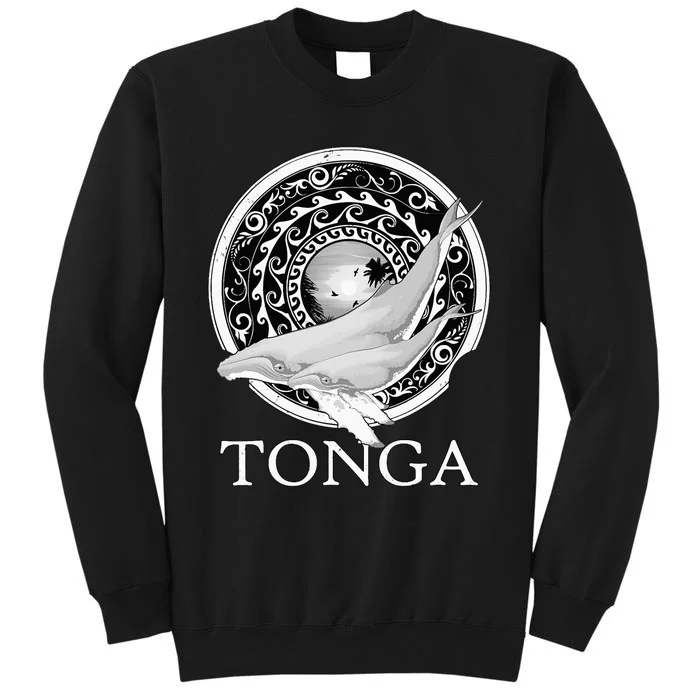 Dive Tonga Humpback Whales Polynesian Design Tonga Roots Tall Sweatshirt