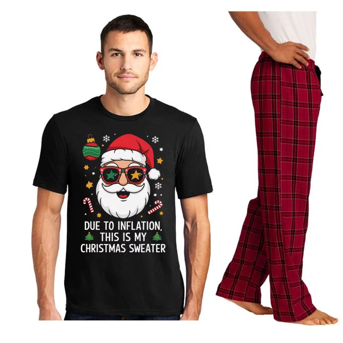 Due To Inflation Funny Christmas Sweater Pajama Set