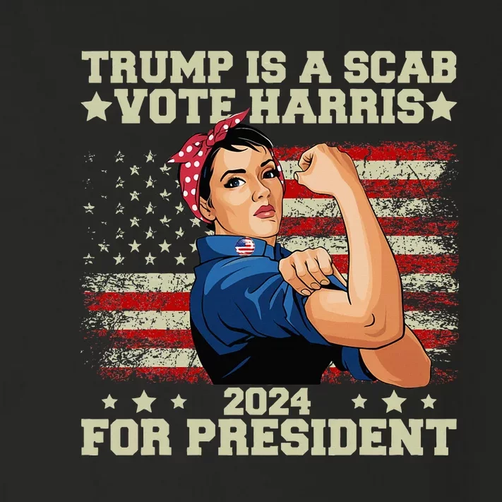 Donald Trump Is A Scab Vote Harris Toddler Long Sleeve Shirt