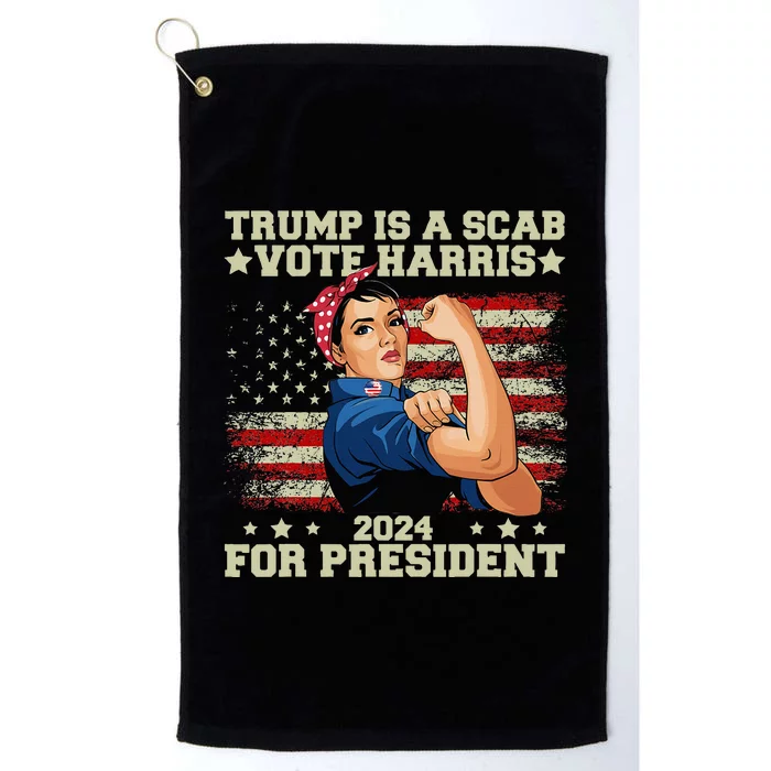 Donald Trump Is A Scab Vote Harris Platinum Collection Golf Towel