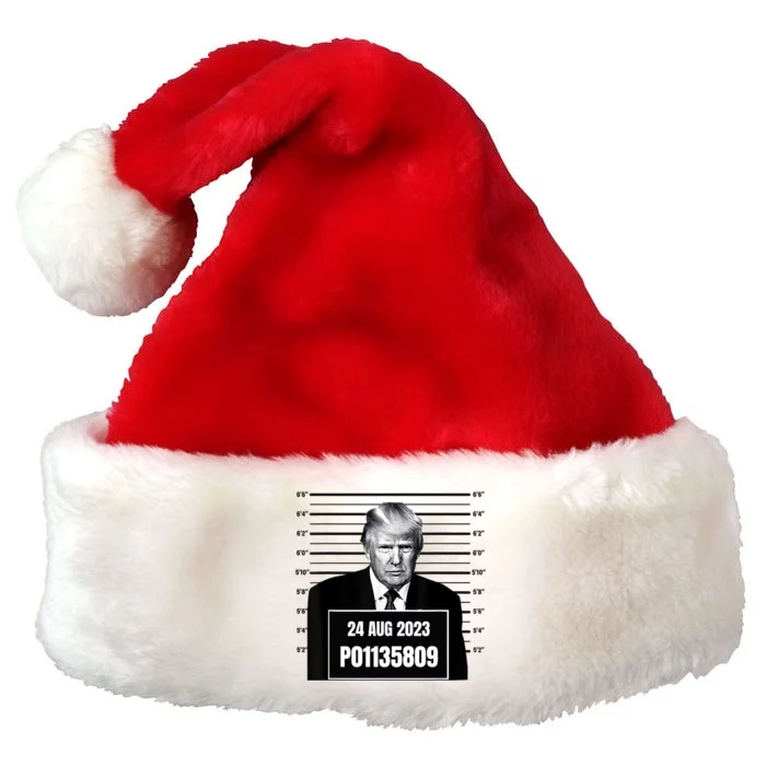 Trump 2024 Mugshot Trump Inmate P01135809 Premium Christmas Santa Hat