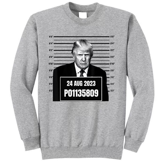 Trump 2024 Mugshot Trump Inmate P01135809 Tall Sweatshirt