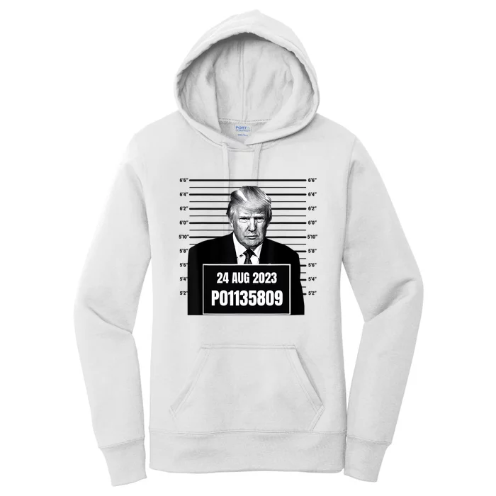 Trump 2024 Mugshot Trump Inmate P01135809 Women's Pullover Hoodie