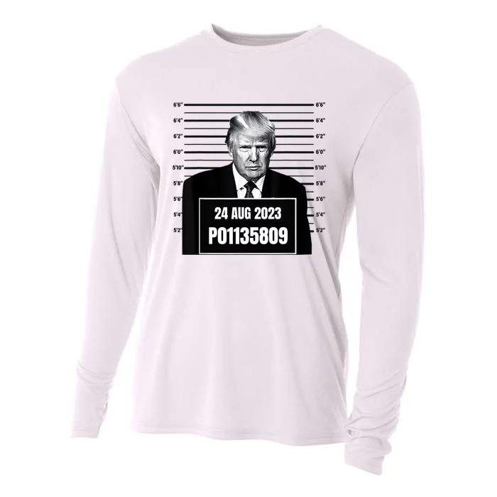 Trump 2024 Mugshot Trump Inmate P01135809 Cooling Performance Long Sleeve Crew