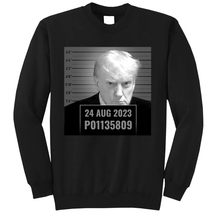 Trump 2024 Mugshot Trump Inmate P01135809 Tall Sweatshirt