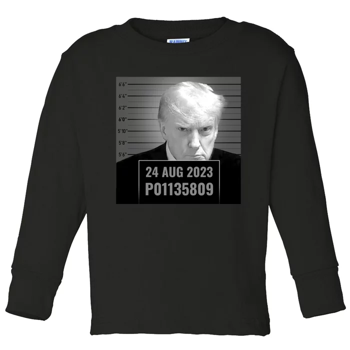 Trump 2024 Mugshot Trump Inmate P01135809 Toddler Long Sleeve Shirt