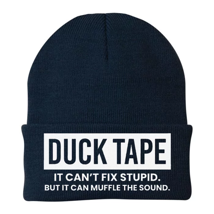 Duck Tape It Cant Fix Stupid But It Can Muffle The Sound Knit Cap Winter Beanie