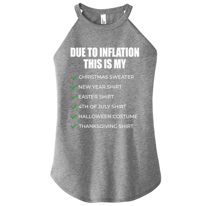 Due To Inflation This Is My Christmas Sweater New Year Cool Gift Women’s Perfect Tri Rocker Tank