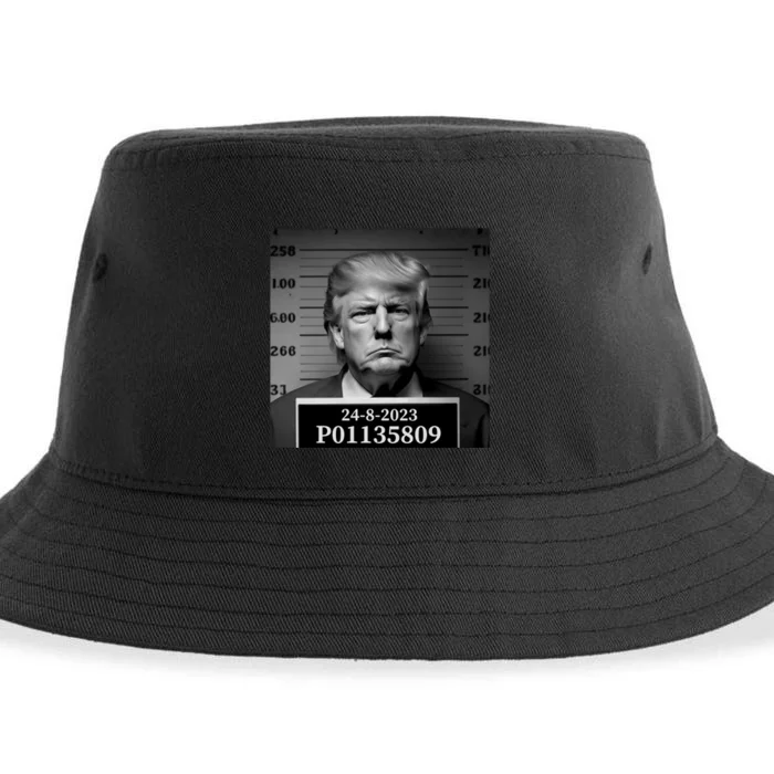 Trump 2024 Mugshot Trump Inmate P01135809 Sustainable Bucket Hat