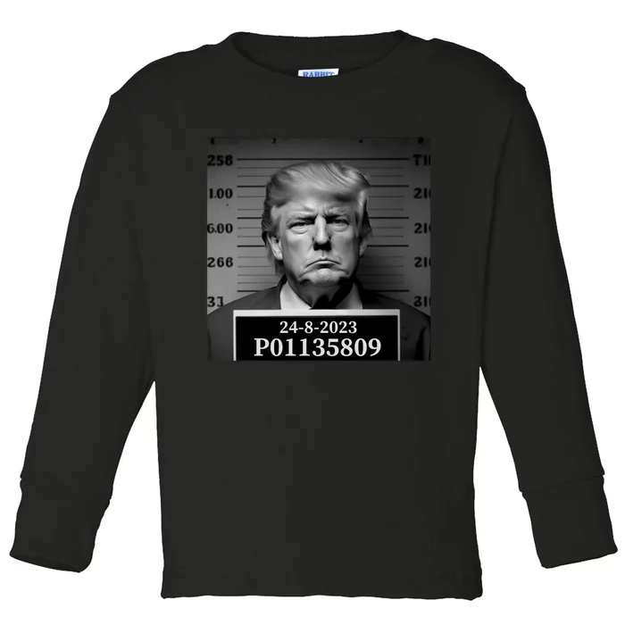 Trump 2024 Mugshot Trump Inmate P01135809 Toddler Long Sleeve Shirt