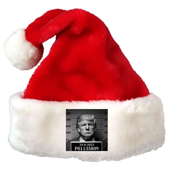 Trump 2024 Mugshot Trump Inmate P01135809 Premium Christmas Santa Hat