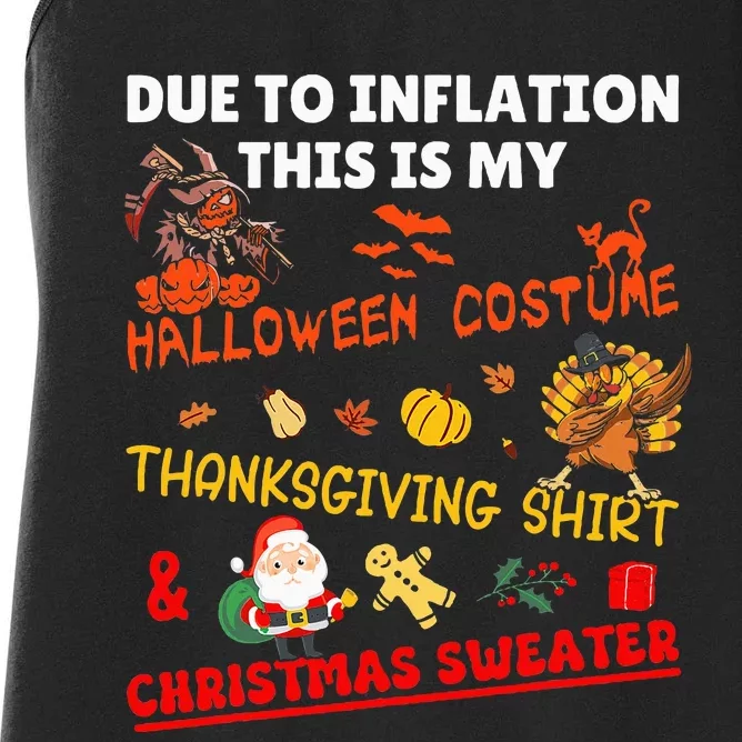 Due To Inflation This Is My Funny Xmas Christmas Women's Racerback Tank