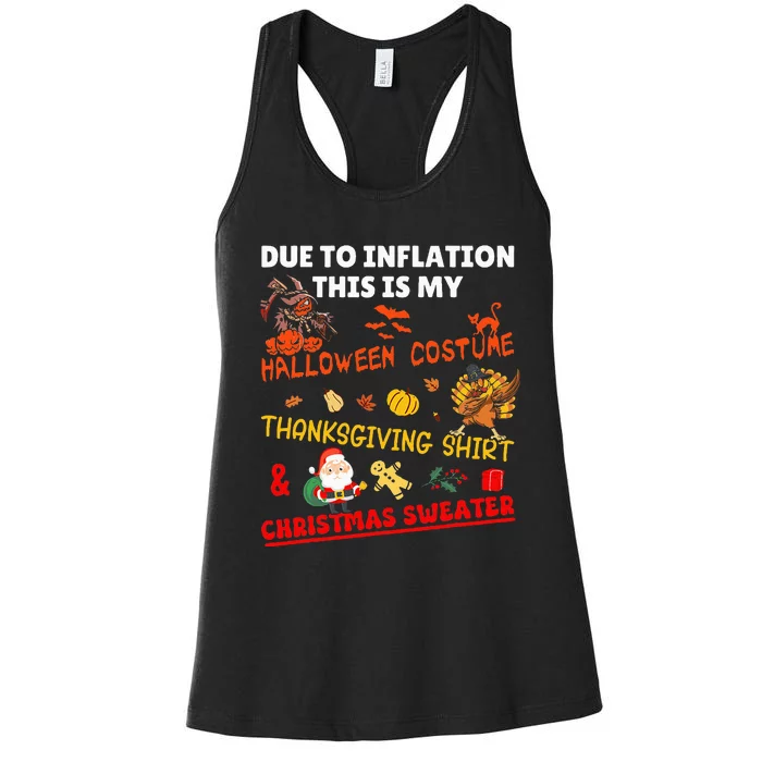 Due To Inflation This Is My Funny Xmas Christmas Women's Racerback Tank