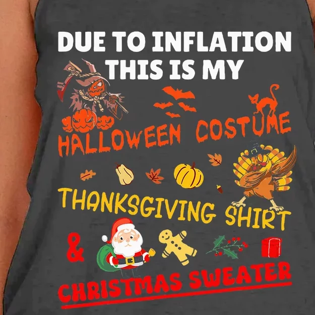 Due To Inflation This Is My Funny Xmas Christmas Women's Knotted Racerback Tank